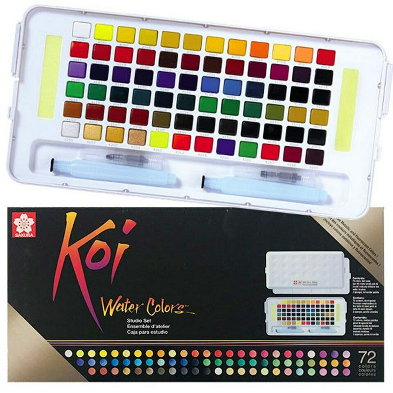 Koi Sakura KOI Pocket Field Sketch Box Watercolour Paints Set - 72 Pans