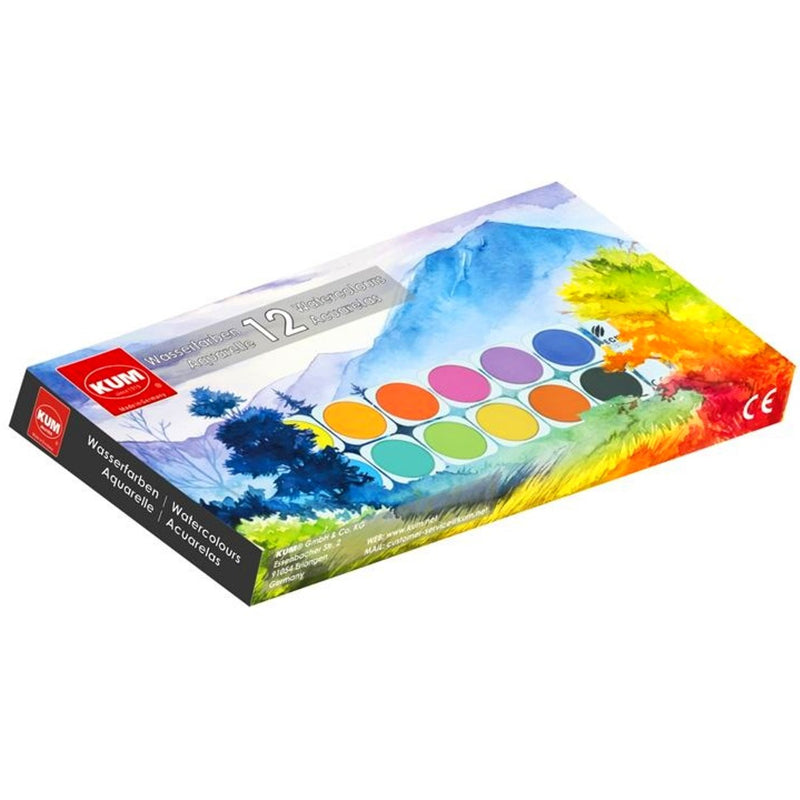 Kum Kum Watercolour Paint Box Set - 12 + 1 Colours