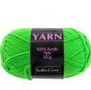 Soft & Cozy Soft & Cozy 100g Acrylic 8ply Knitting Yarn Fluoro Green