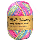 Malli Knitting Malli Knitting 100g Acrylic Yarn - Baby Rainbow Multi