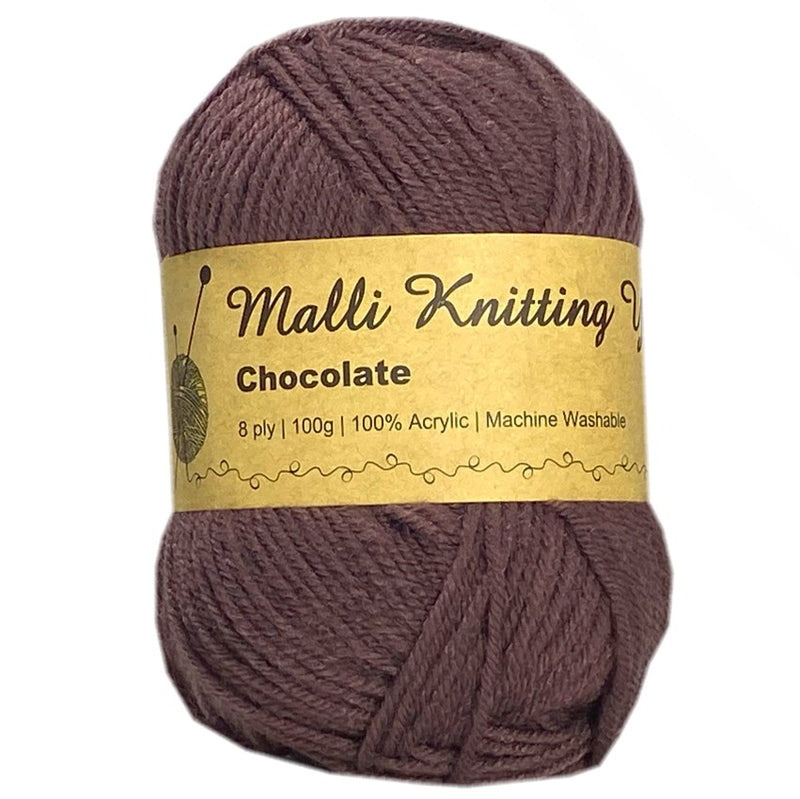 Malli Knitting Malli Knitting 100g Acrylic Yarn - Chocolate