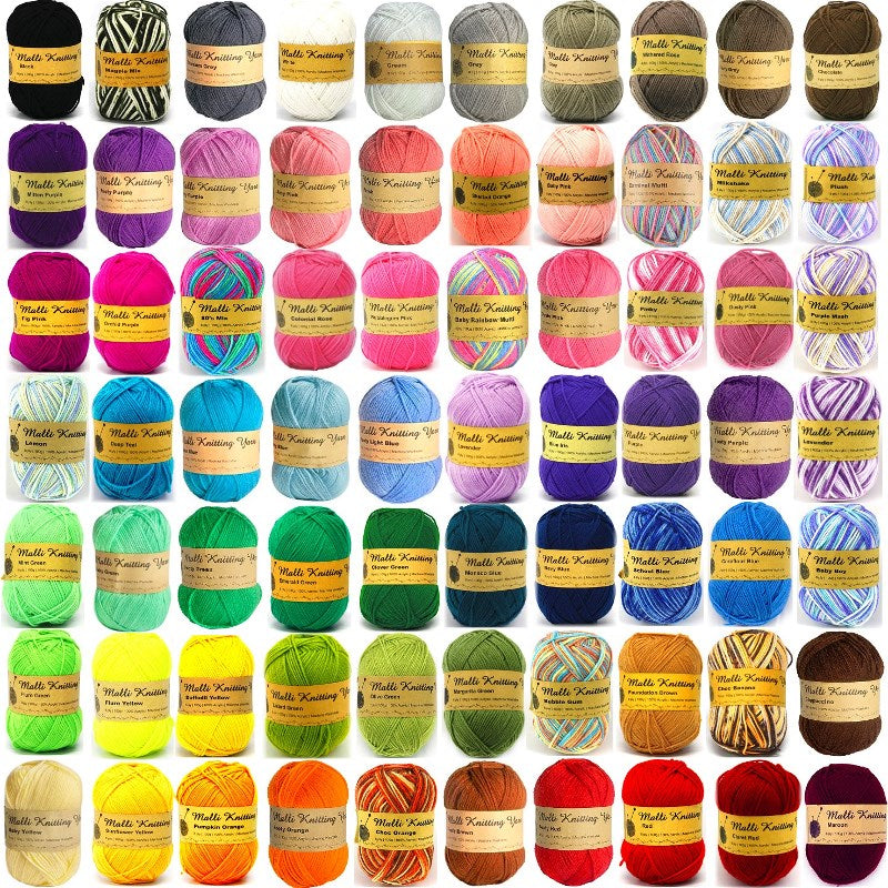 Malli Knitting Malli Knitting 100g Acrylic Yarn - Bubblegum Multi Mix