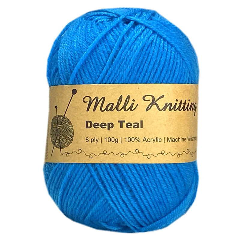 Malli Knitting Malli Knitting 100g Acrylic Yarn - Deep Teal