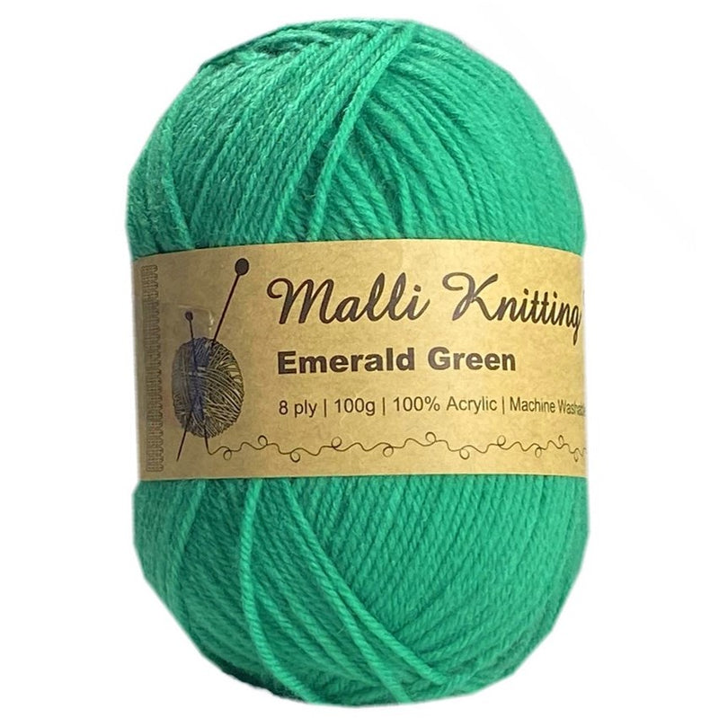 Malli Knitting Malli Knitting 100g Acrylic Yarn - Emerald Green