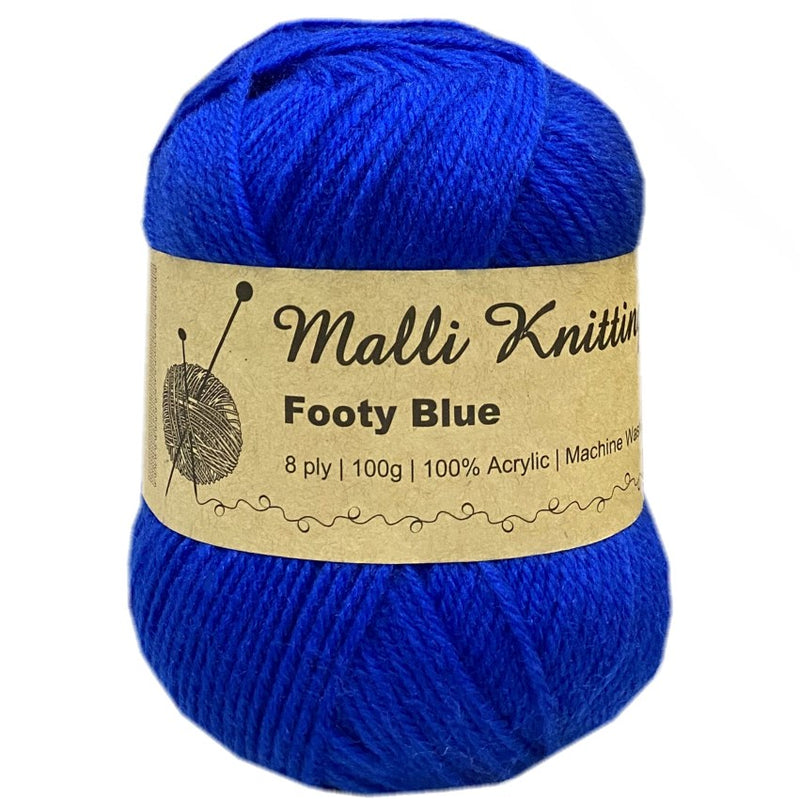 Malli Knitting Malli Knitting 100g Acrylic Yarn - Footy Blue