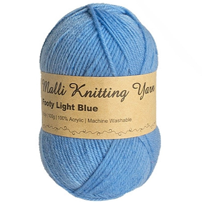 Malli Knitting Malli Knitting 100g Acrylic Yarn - Footy Light Blue