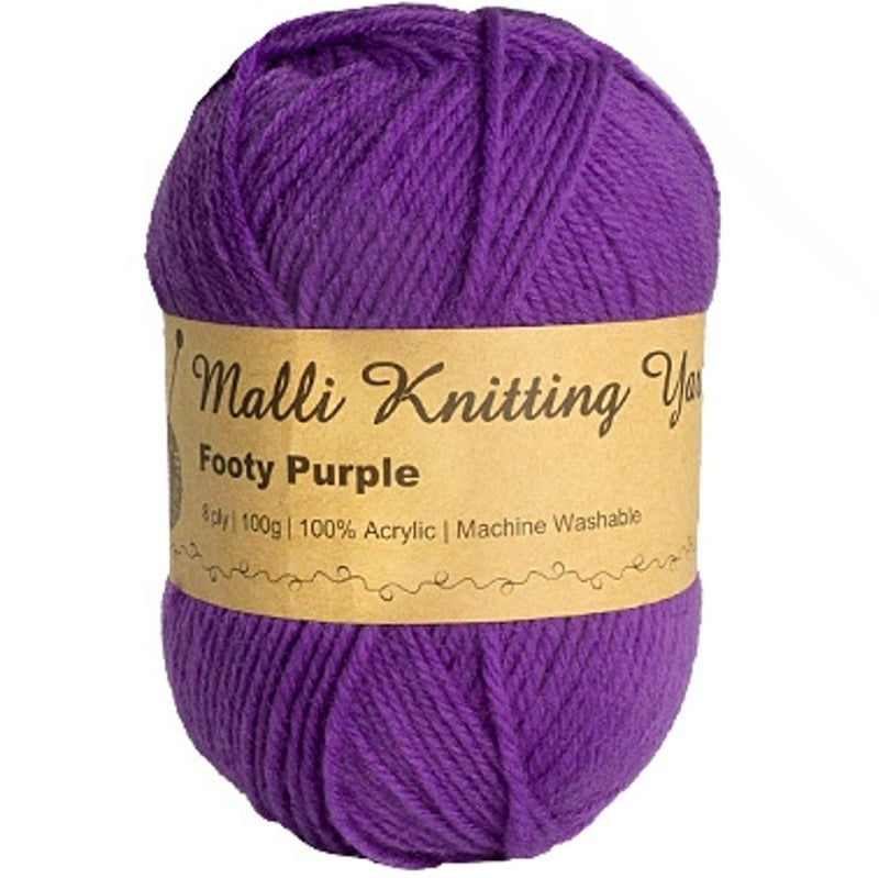 Malli Knitting Malli Knitting 100g Acrylic Yarn - Footy Purple