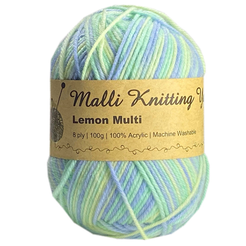 Malli Knitting 100g Acrylic Yarn - Lemon Multi