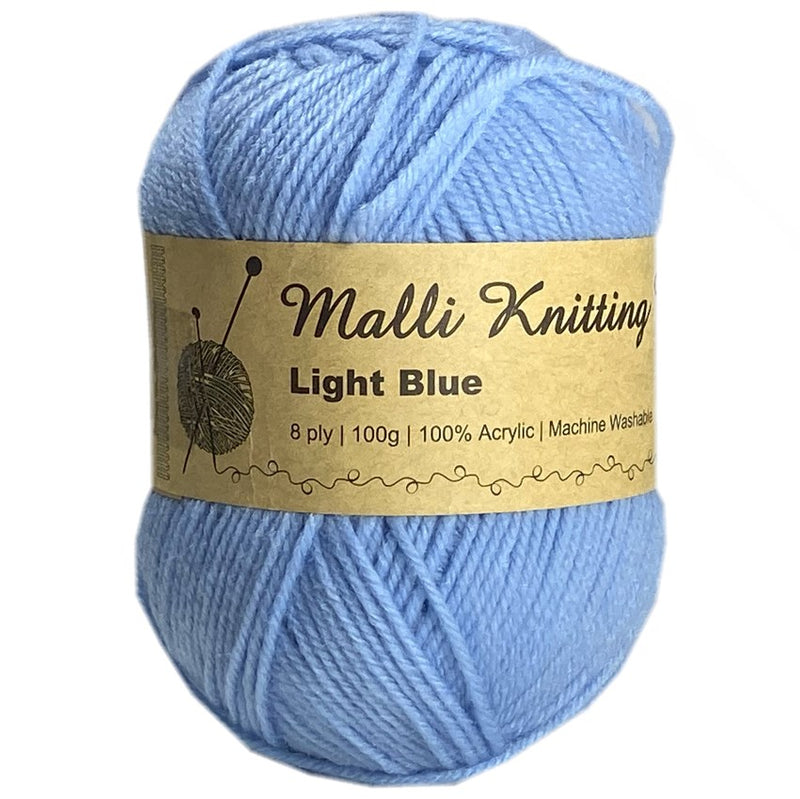 Malli Knitting Malli Knitting 100g Acrylic Yarn - Light Blue