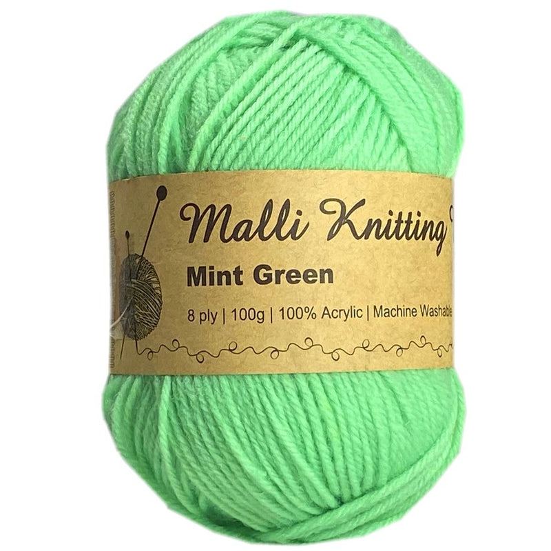 Malli Knitting Malli Knitting 100g Acrylic Yarn - Mint Green