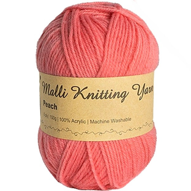 Malli Knitting Malli Knitting 100g Acrylic Yarn - Peach