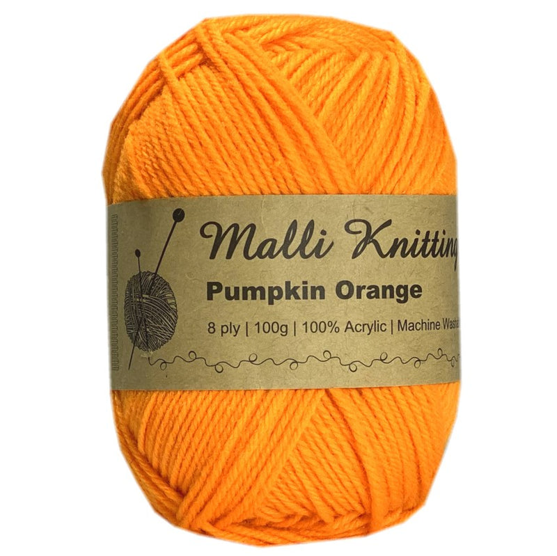 Malli Knitting Malli Knitting 100g Acrylic Yarn - Pumpkin Orange