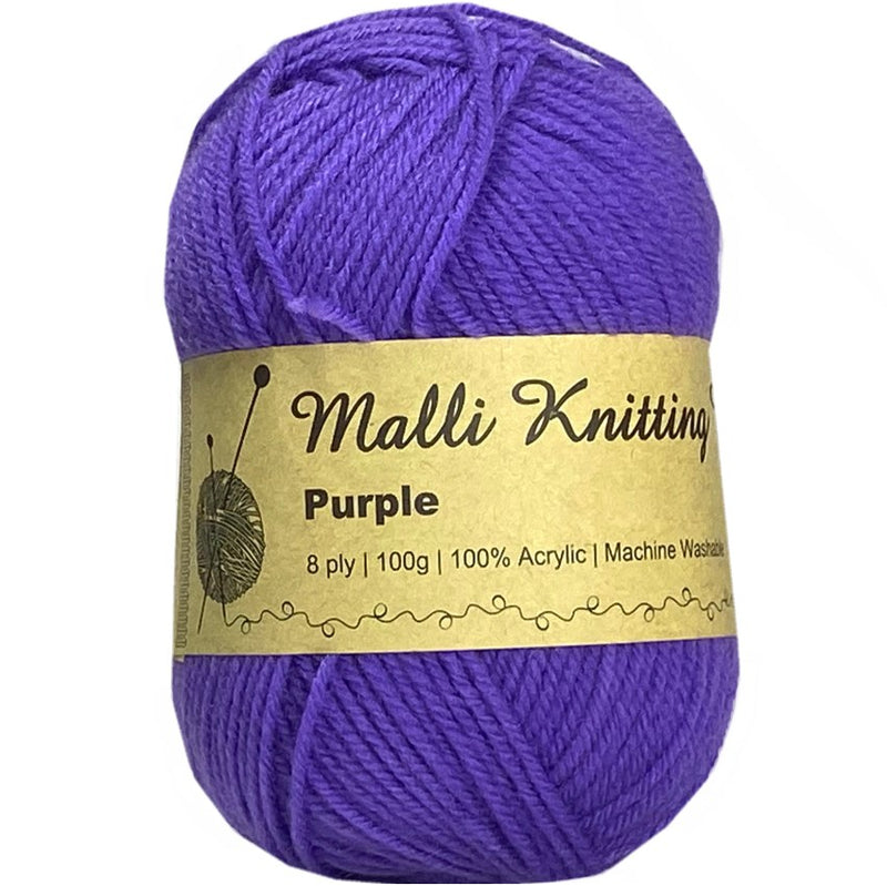 Malli Knitting Malli Knitting 100g Acrylic Yarn - Purple