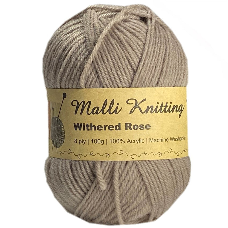 Malli Knitting Malli Knitting 100g Acrylic Yarn - Withered Rose