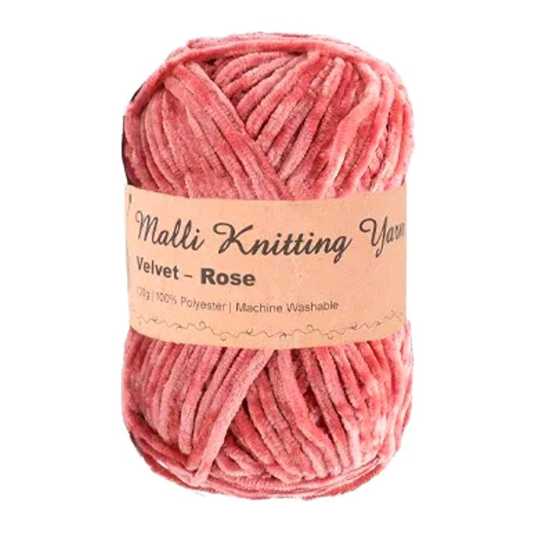 Malli Knitting Malli Knitting 100g Velvet Yarn Rose