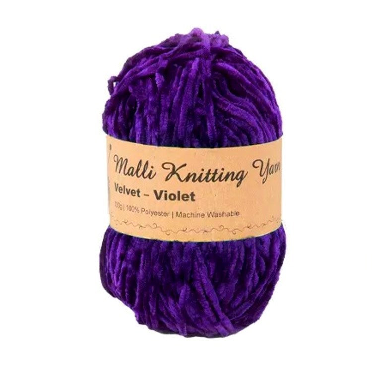 Malli Knitting Malli Knitting 100g Velvet Yarn Violet