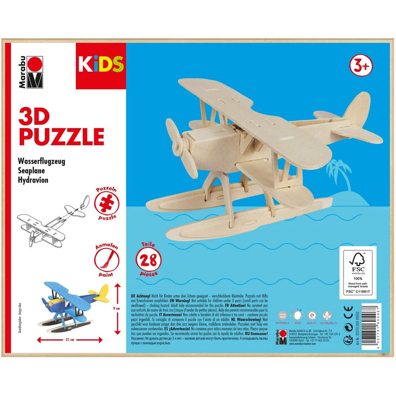 Marabu Marabu Wooden DIY Jigsaw 3D Puzzle - Sea Plane