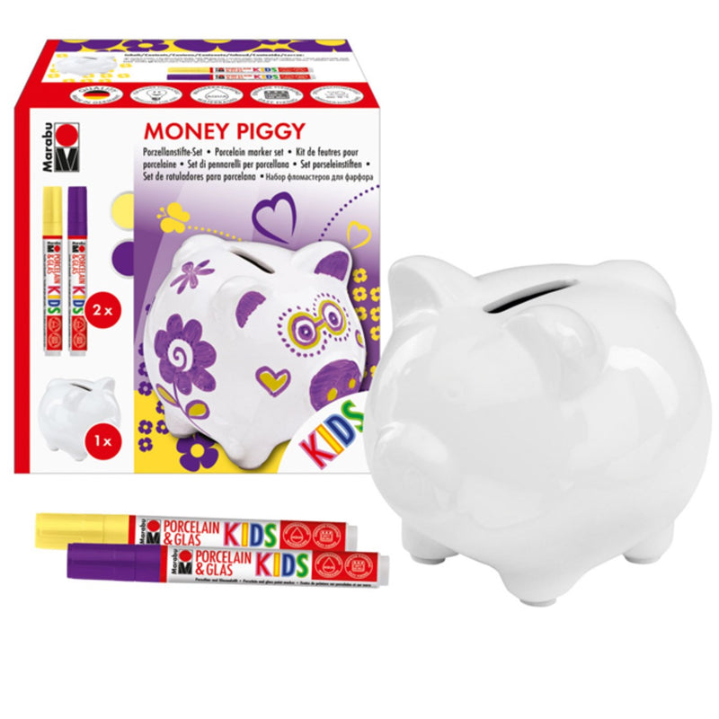Marabu Marabu Design Your Own Porcelain Money Piggy Bank Box Kids Craft Kit