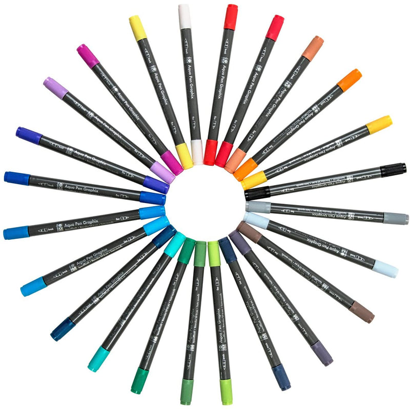 Marabu Marabu Watercolour Dual Tip Brush Pens Markers Set 24pk