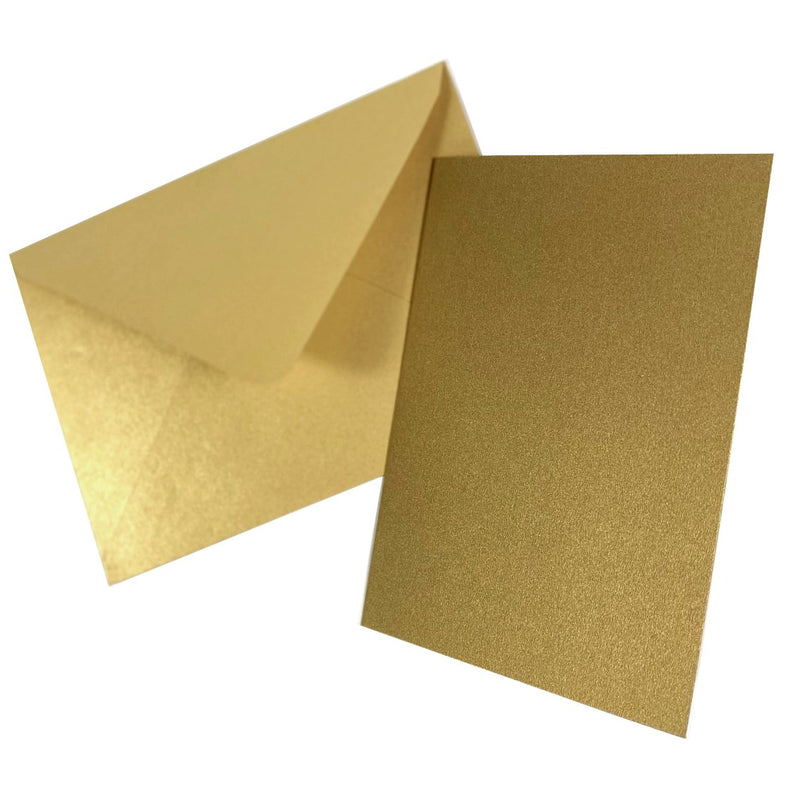 Kraft Collection Blank Metallic Cards & Envelopes Gold