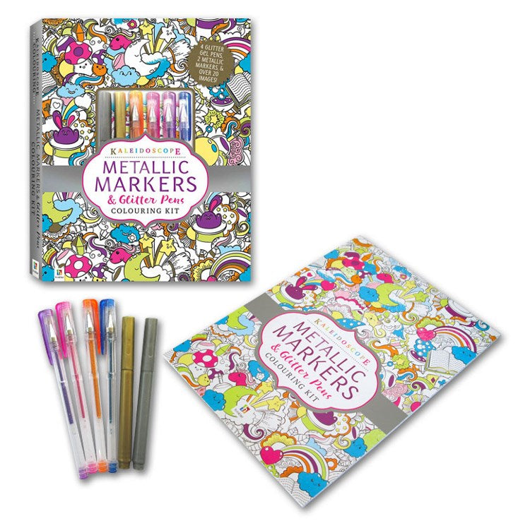 Hinkler Hinkler Metallic Pens & Glitter Markers Colouring Kit