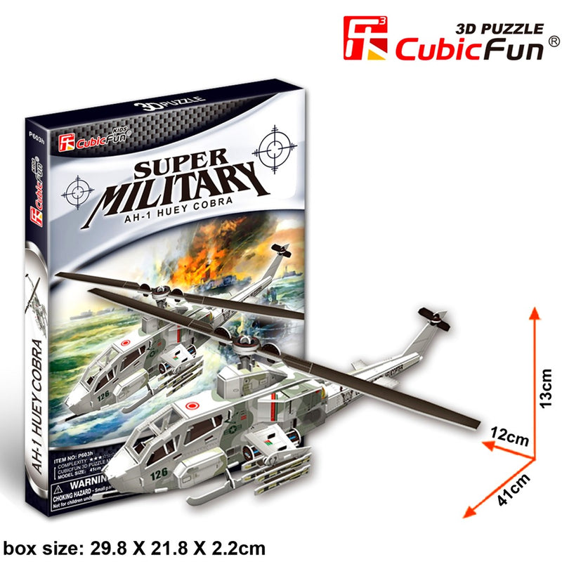 Cubic Fun Cubic Fun 3D Model Building Kit - AH-1 Huey Cobra Military Helicopter