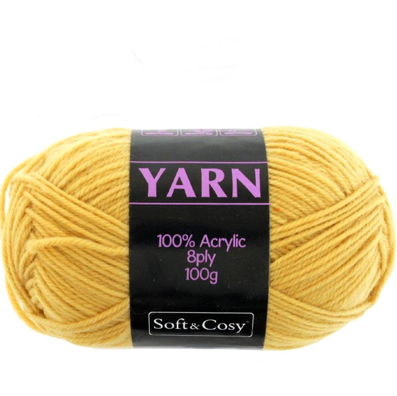 Soft & Cozy Soft & Cozy 100g Acrylic 8ply Knitting Yarn Mustard