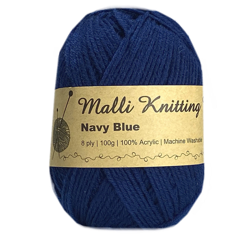 Malli Knitting Malli Knitting 100g Acrylic Yarn - Navy Blue