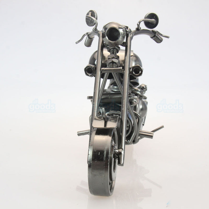 Recycled Metal Art Vintage Pillion Seat Motorcycle Bike - Handmade Nuts & Bolts Model