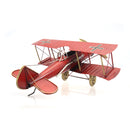 Recycled Metal Art Vintage Red Baron Albatros Biplane Aircraft - Handmade Nuts & Bolts Model