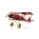 Recycled Metal Art Vintage Red Baron Albatros Biplane Aircraft - Handmade Nuts & Bolts Model