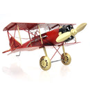 Recycled Metal Art Vintage Red Baron Albatros Biplane Aircraft - Handmade Nuts & Bolts Model