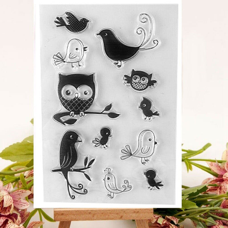 Kraft Collection Woodland Birds Owl Clear Stamps Set