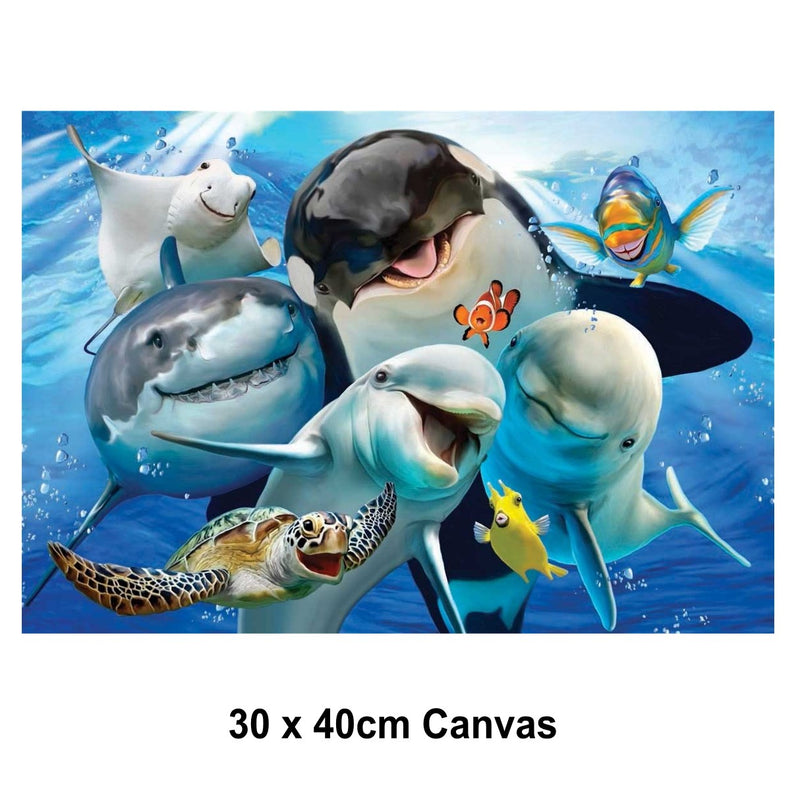 5D Picture DIY Paint by Numbers Craft Painting Kit 30x40 Canvas Ocean Selfie