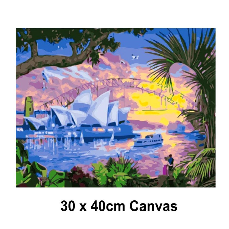 5D Picture DIY Paint by Numbers Craft Painting Kit 30x40 Canvas Sydney Opera House