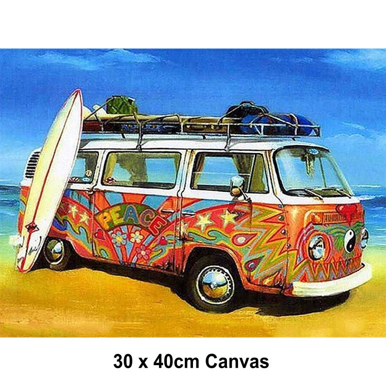 5D Picture DIY Paint by Numbers Craft Painting Kit 30x40 Canvas Peace Wagon