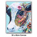 5D Picture DIY Paint by Numbers Craft Painting Kit 30x40 Canvas Bright Cow