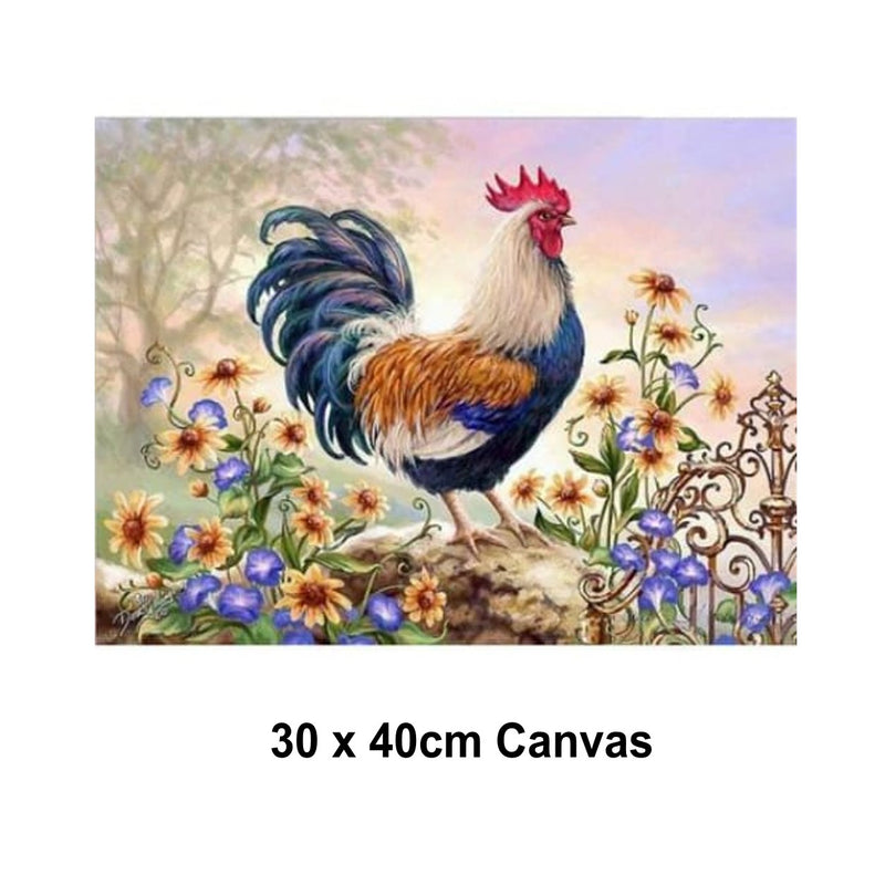 5D Picture DIY Paint by Numbers Craft Painting Kit 30x40 Canvas Bright Hen