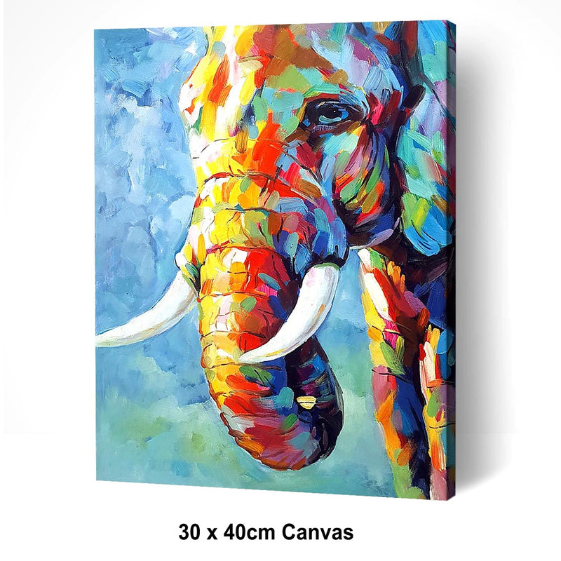 5D Picture DIY Paint by Numbers Craft Painting Kit 30x40 Canvas Impressionist Elephant