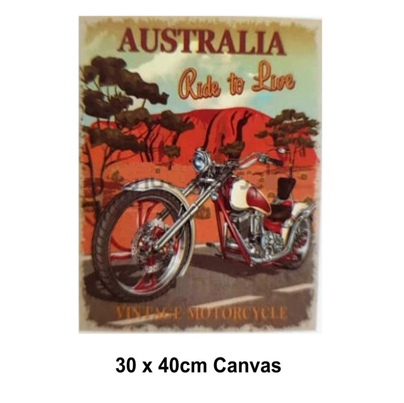 DIY Paint by Numbers Craft Painting Kit 30x40 Canvas Vintage Motorcycle