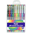 Pentel PENTEL 10pk Coloured Hybrid Gel Grip Pens - Acid Free Ink