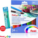 Pentel Pentel Arts 24pk Watercolour Pencils Bonus Water Brush