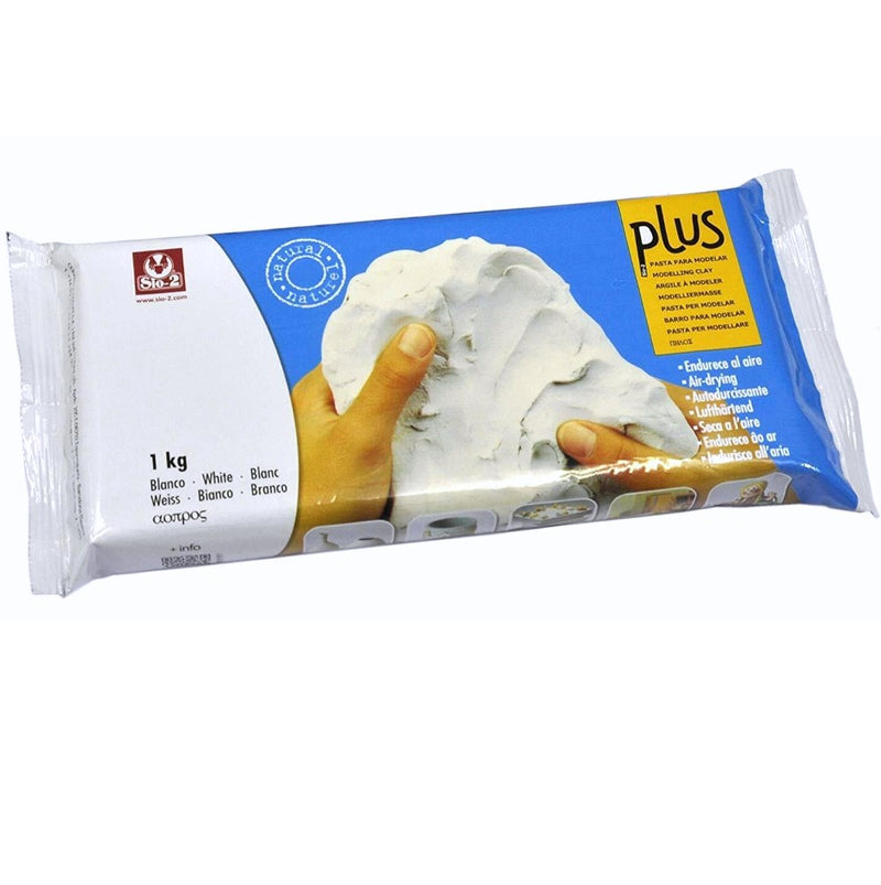 Plus Sio-2 Plus Air Drying Modelling Clay - White 1Kg