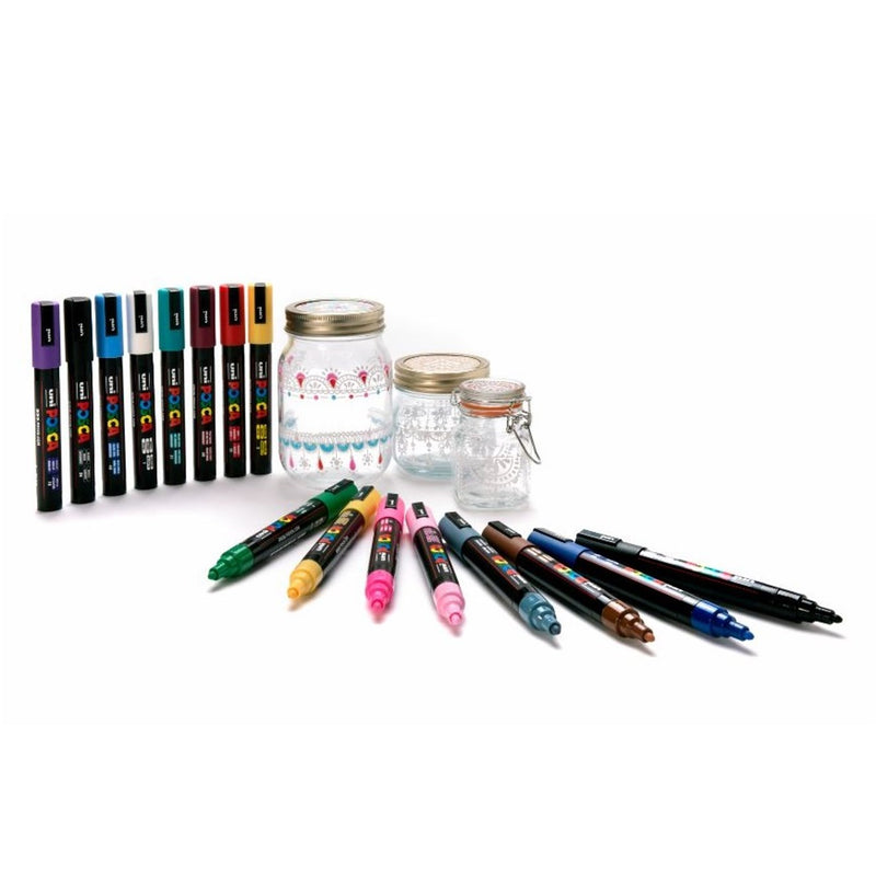 Posca Uni POSCA 16pk Pens Water Based Bullet Tip 2.5mm Paint Markers