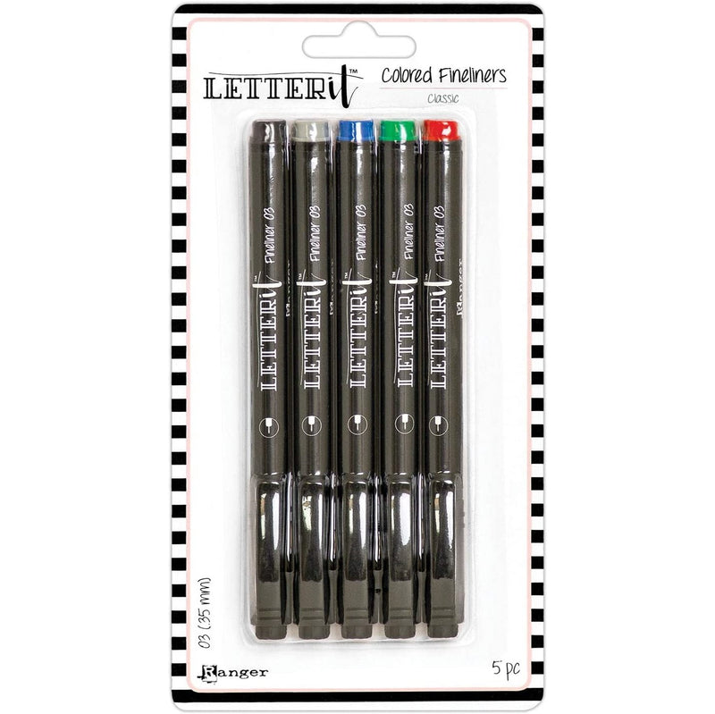 Ranger Ranger Letter It Coloured Fineliner Pens Markers Set - Classic 5pk