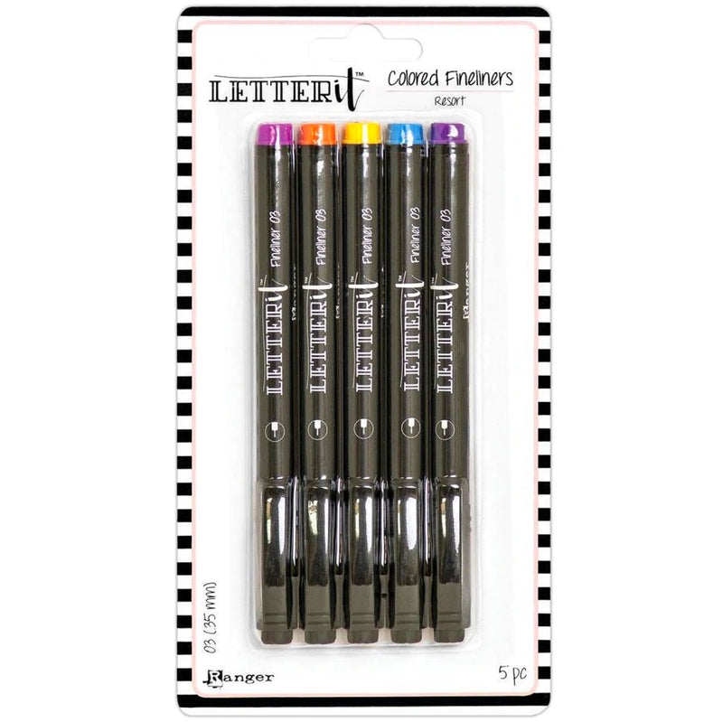 Ranger Ranger Letter It Coloured Fineliner Pens Markers Set - Resort 5pk