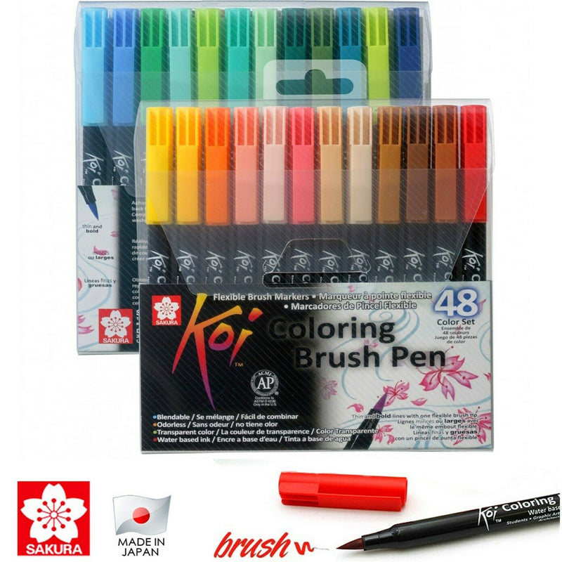 Sakura SAKURA Artists Brush Pens Markers Gift Box - 48 Brilliant Colours