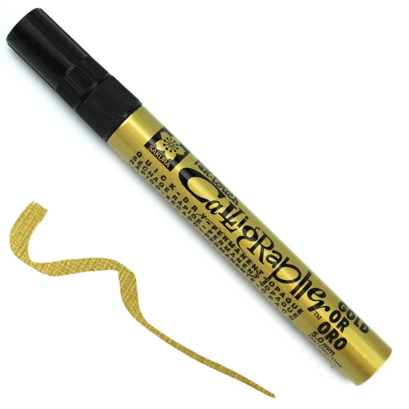Sakura Sakura Calligraphy Permanent Paint Marker Pen Metallic Gold 5.0mm