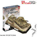 CubicFun 1:35 WWII US M4A4 Sherman Tank – 3D DIY Model Kit