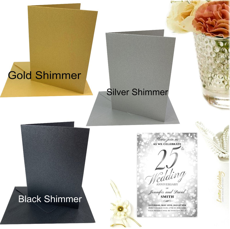 Kraft Collection Blank Metallic Cards & Envelopes Black